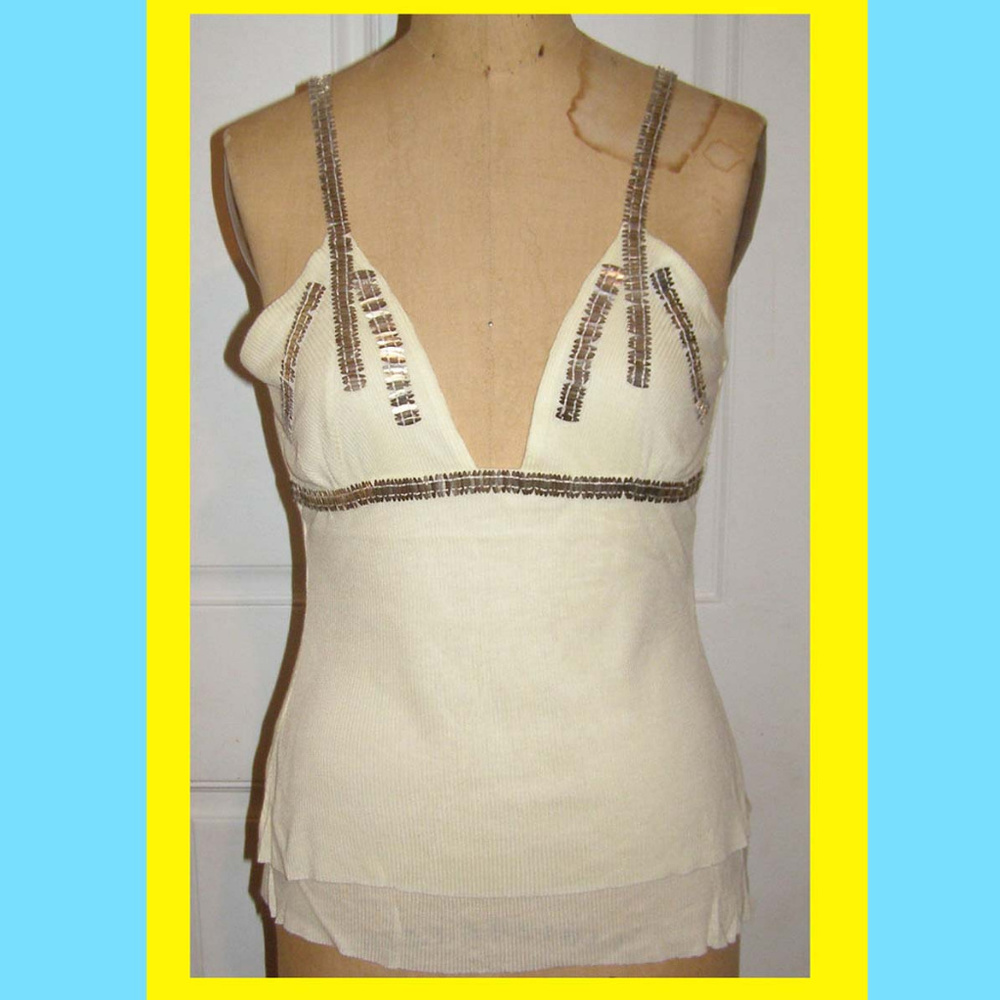 New Pegah Anvarian sequin detail tank top M 6-8